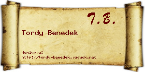 Tordy Benedek névjegykártya