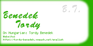 benedek tordy business card